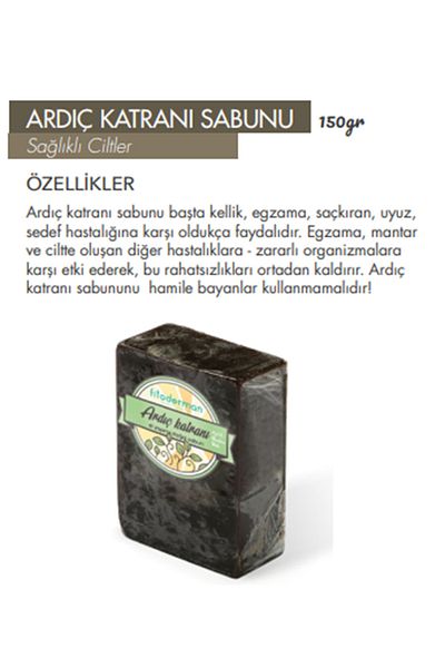 Fitoderman Blackhead & Anti-Acne & Skin and Hair Nourishing Natural Juniper Tar Soap 150 Gr