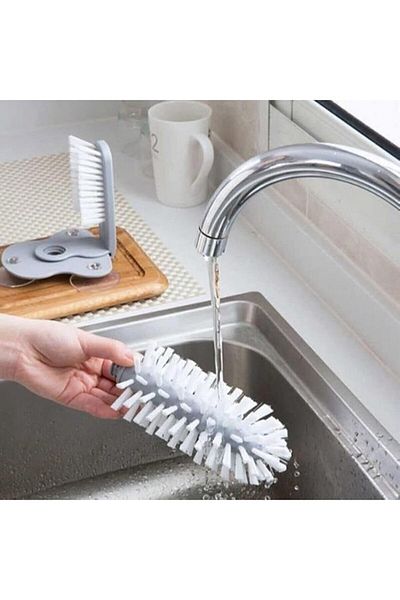 HERFİE Suction Cup Cup Jar Washing Brush Practical Handheld Dishwashing Apparatus
