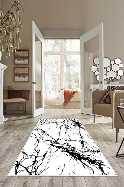 Halise Home Kaymaz Taban Yıkanabilir Beyaz Leke Tutmaz Mutfak Halısı Yolluk