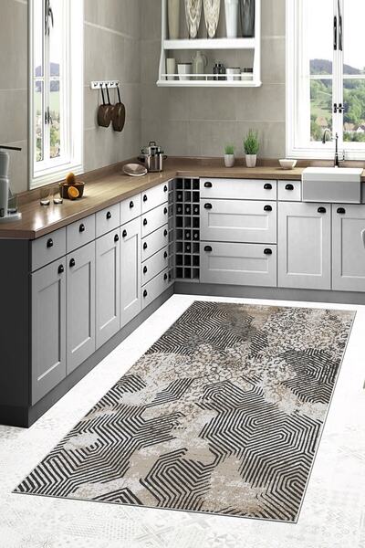 Halise Home Kaymaz Taban Yıkanabilir Leke Tutmaz Mutfak Halısı Yolluk Salon H...