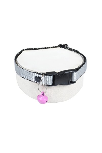 Tamiret طوق للكلاب والقطط مع جرس نيون رمادي