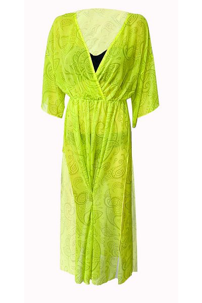 Bolder Rochie de plajă cu model geometric Lolita verde neon