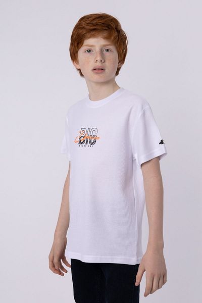 Black One Ανδρικό καλοκαιρινό μπλουζάκι με λαιμόκοψη από 100% βαμβακερό ύφασμα κηρήθρας με εμπριμέ λεπτομέρεια τσέπης