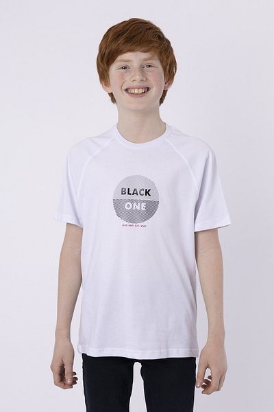 Black One Καλοκαιρινό μπλουζάκι για αγόρι με λαιμόκοψη 100% βαμβακερό μονό ζέρσεϊ ύφασμα με έγχυση