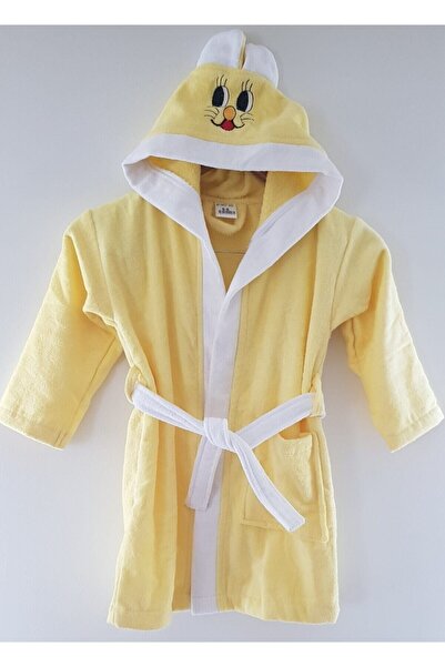 My Sweet Baby %100 Pamuk Kapşonlu Çocuk Bornozu, Kız-erkek Kadife Bornoz