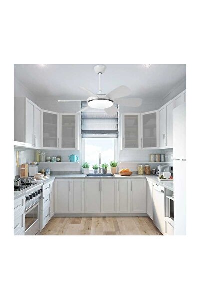 Kaşkar / Taflan Kaşkar Taflan F6661 38w 132cm Beyaz Pleksi 6 Kanatlı Lambalı Avizeli Uzaktan Kumandalı Tavan Vanti