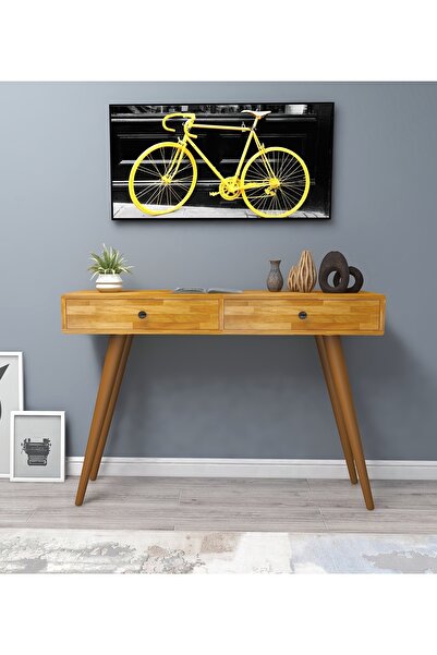 WOODFACE Tesla Vestiyer Raf 2 Çekmeceli 110x30 Doğal Ahşap Çok Amaçlı Kullanım Özel Tasarım