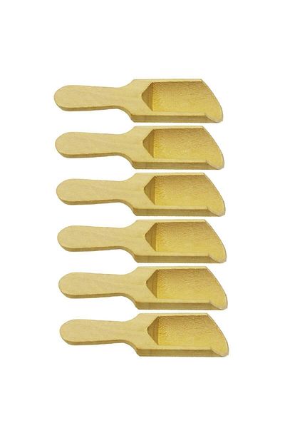 MİMOZA PARK Mustard Wooden Spice Spoon Set of 6
