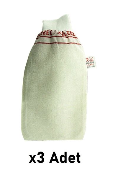 Kelebek Kese White Bath Bath Bladder with Elastic 3 Pieces
