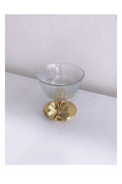Elzem Decorative Gold Footed Presentation Butterfly Model Sugar Bowl