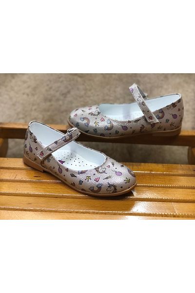 Mini Angel Girl's Non-Slip Sole Orthopedic Unicorn Patterned Ballerina Shoes