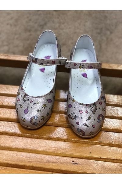 Mini Angel Girl's Non-Slip Sole Orthopedic Unicorn Patterned Ballerina Shoes