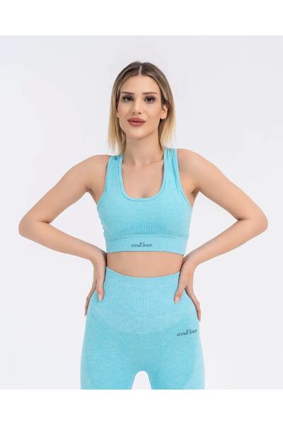 GYMXPRO Αθλητικά μπραλέ χωρίς ραφή σε μπλε σκόνη