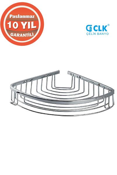 ÇELİK BANYO Destina din alamă inoxidabilă unică 19*19 cm Suport pentru șampon Suport pentru burete Suport pentru colț