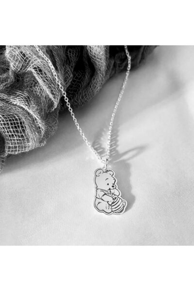 Dizayn Kutu Winnie Gümüş Kolye