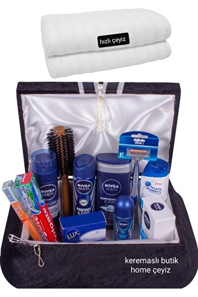 NIVEA Erkek Bakım Seti - Damat Çeyiz Sandık Bohça Nişan Havlu Seti