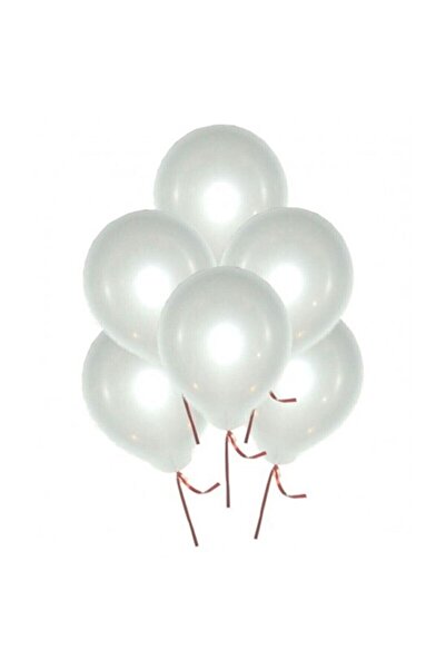 Cadde Süs بالون أبيض معدني 10 قطع