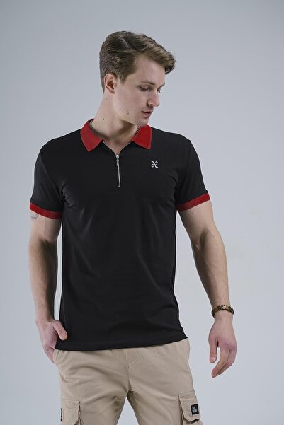 Oksit Ανδρικό μπλουζάκι πόλο Coppola Slim Fit Lycra με φερμουάρ