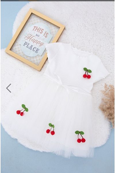 Şeker grup Baby Girl Child Cherry Tutu Dress Party Dress