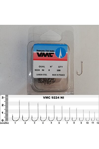 VMC 9224nı Nikel Çapraz Uzun Pala Olta Iğnesi 100 Ad No : 8