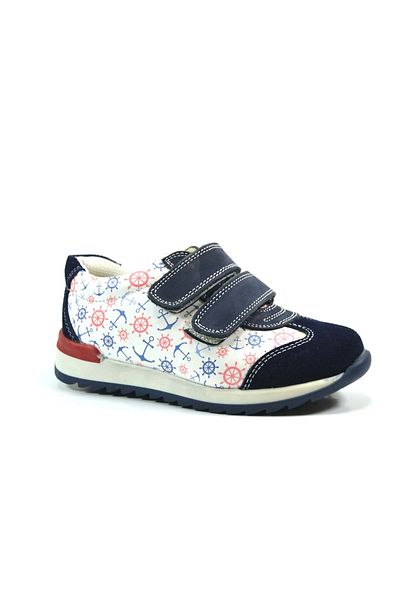 Toddler 47293 Genuine Leather Navy Blue Velcro Orthopedic Boys' Sports Shoes