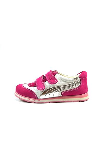 Toddler 47293 Genuine Leather Purple & Powder Orthopedic Velcro Girls' Sports Shoes