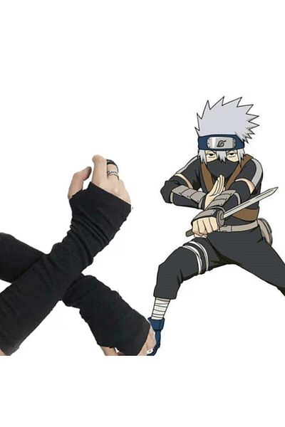 İYİ MODA Anime Naruto Plain Black Double Cuff