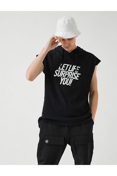 Koton Hooded Embroidered Oversize T-Shirt