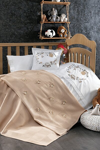 Minelya Home Collection طقم غطاء لحاف أطفال مكون من 5 قطع 100% قطن، زهور وطيو...