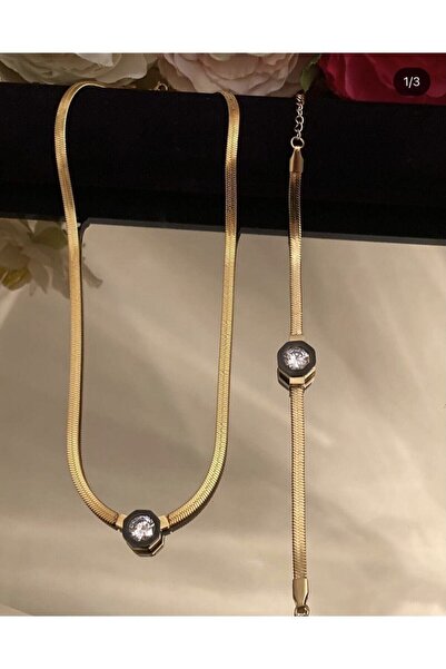 htc gümüş sepeti Çağla Şikel Çelik Kolye Bileklik Set