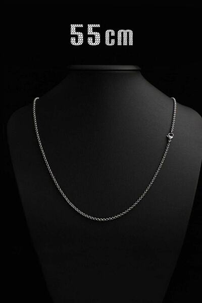 TREND COLLECTİON Italyan Ince Çelik Unisex Zincir Kolye 55 Cm ( 2mm )