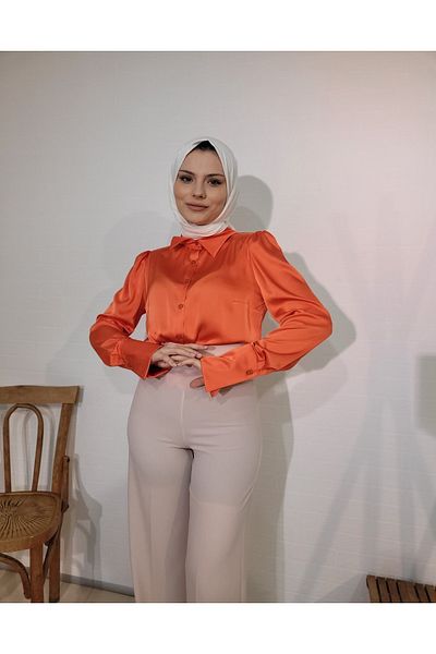 Sateen موديل 2004 قميص ساتان مبطن