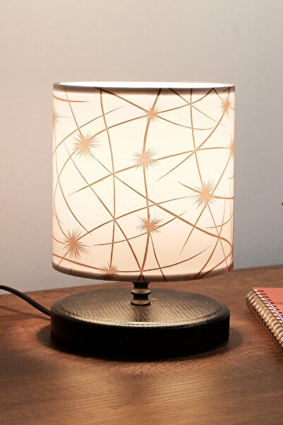 Victor Vallery Pu Design Kumaş Başlıklı Gold Mini Abajur