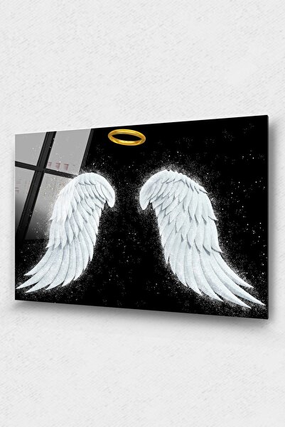 Assos Design Anđeoska krila, staklena slika, zidni dekor, velika slika, stakl...