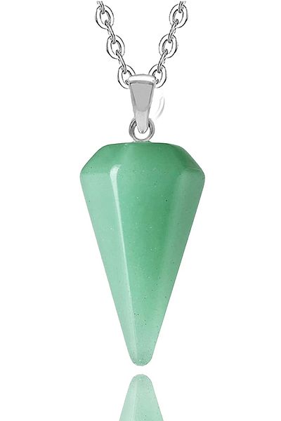 Tesbih Atölyesi Certified Natural Aventurine Natural Stone Pendulum Necklace