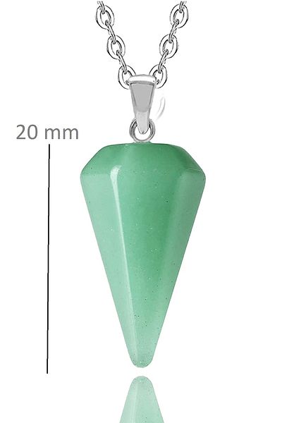 Tesbih Atölyesi Certified Natural Aventurine Natural Stone Pendulum Necklace