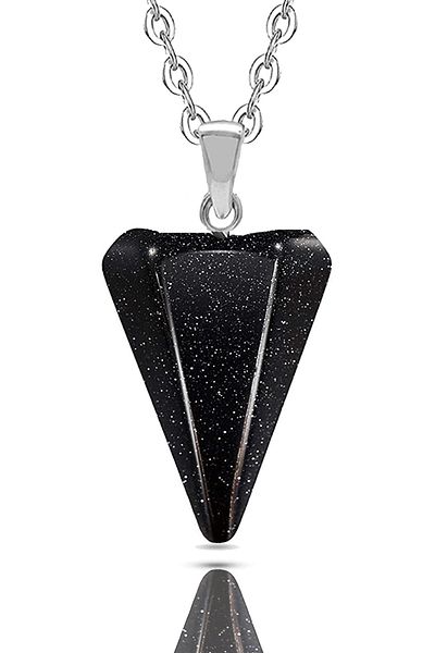 Tesbih Atölyesi Certified Natural Blue Star Stone Natural Stone Pendulum Necklace