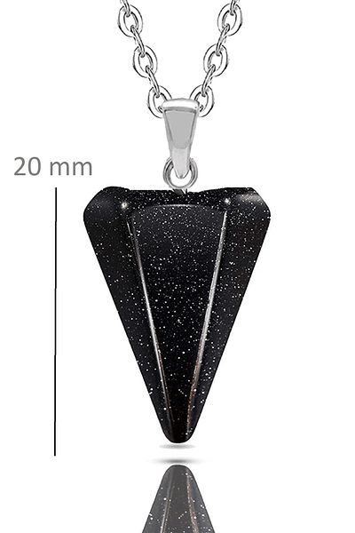 Tesbih Atölyesi Certified Natural Blue Star Stone Natural Stone Pendulum Necklace