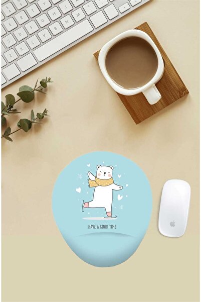 Gizeo Concept Mouse Pad cu model de urs polar patinator de gheață cu suport p...