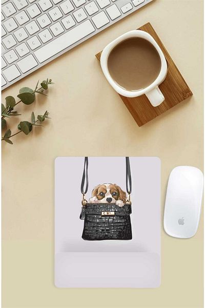 Gizeo Concept Mouse Pad cu model de câine drăguț în geantă cu suport pentru încheietura mâinii
