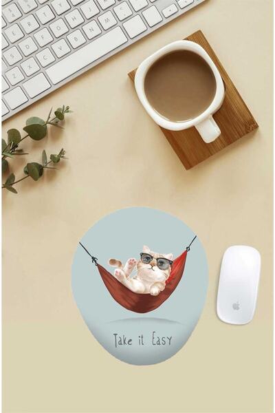 Gizeo Concept Mouse Pad cu suport pentru încheietura mâinii scris Take It Easy