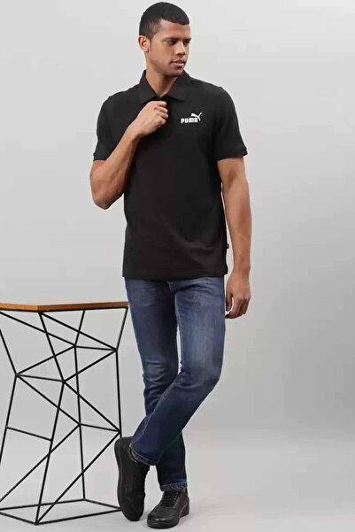 Puma Ανδρικό μπλουζάκι Ess Pique Black Polo - 586674 01