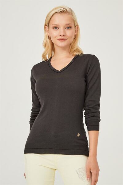 Roberto Cavalli Kadın V Yaka Triko Kazak