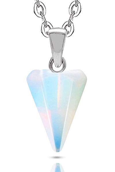 Tesbih Atölyesi Certified Natural Opal Stone Natural Stone Pendulum Necklace