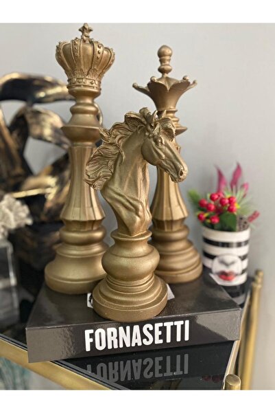 Mirsa Global Satranç Takımı Şah Vezir At Siyah 3 Lü Biblo