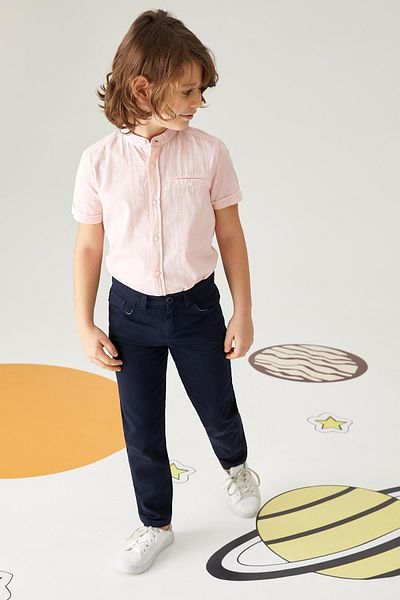 DeFacto Boy's Slim Fit Straight Leg Gabardine Trousers