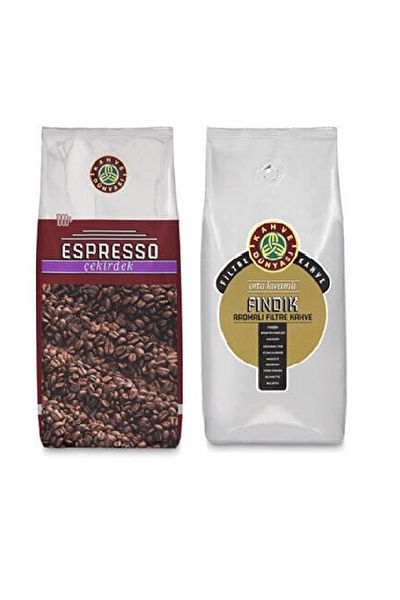 Kahve Dünyası 1 Kg Espresso Core Coffee and Hazelnut Flavored Core Coffee - Deal Pack