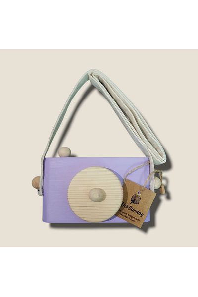 aswood Decorative Organic Camera, Montessori Toy for Boys and Girls Aged 1 2 3 - Lilac