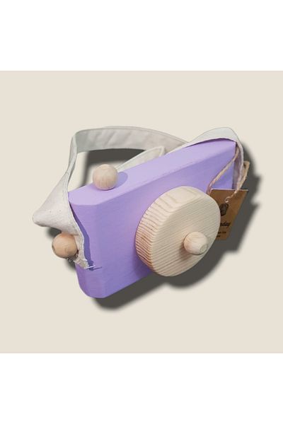 aswood Decorative Organic Camera, Montessori Toy for Boys and Girls Aged 1 2 3 - Lilac