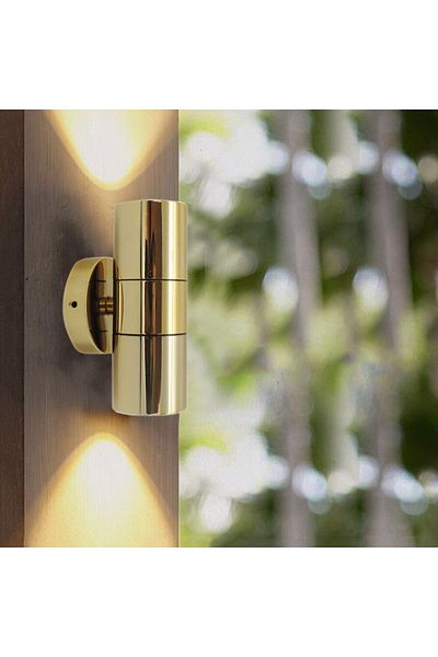 Sunlight Reversible Indoor and Outdoor Wall Sconce Gold-gold Led Bulb Included